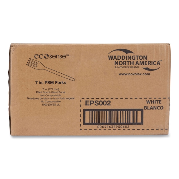 Eco-Products EcoSense Renewable Plant Starch Cutlery, Fork, 7", PK1000 HY-S002 - main